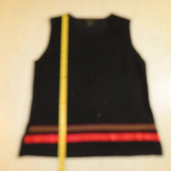 Erin Matthews Sleeveless Knit Top Sweater Christmas Ribbon Trim Size XL - Picture 5 of 6